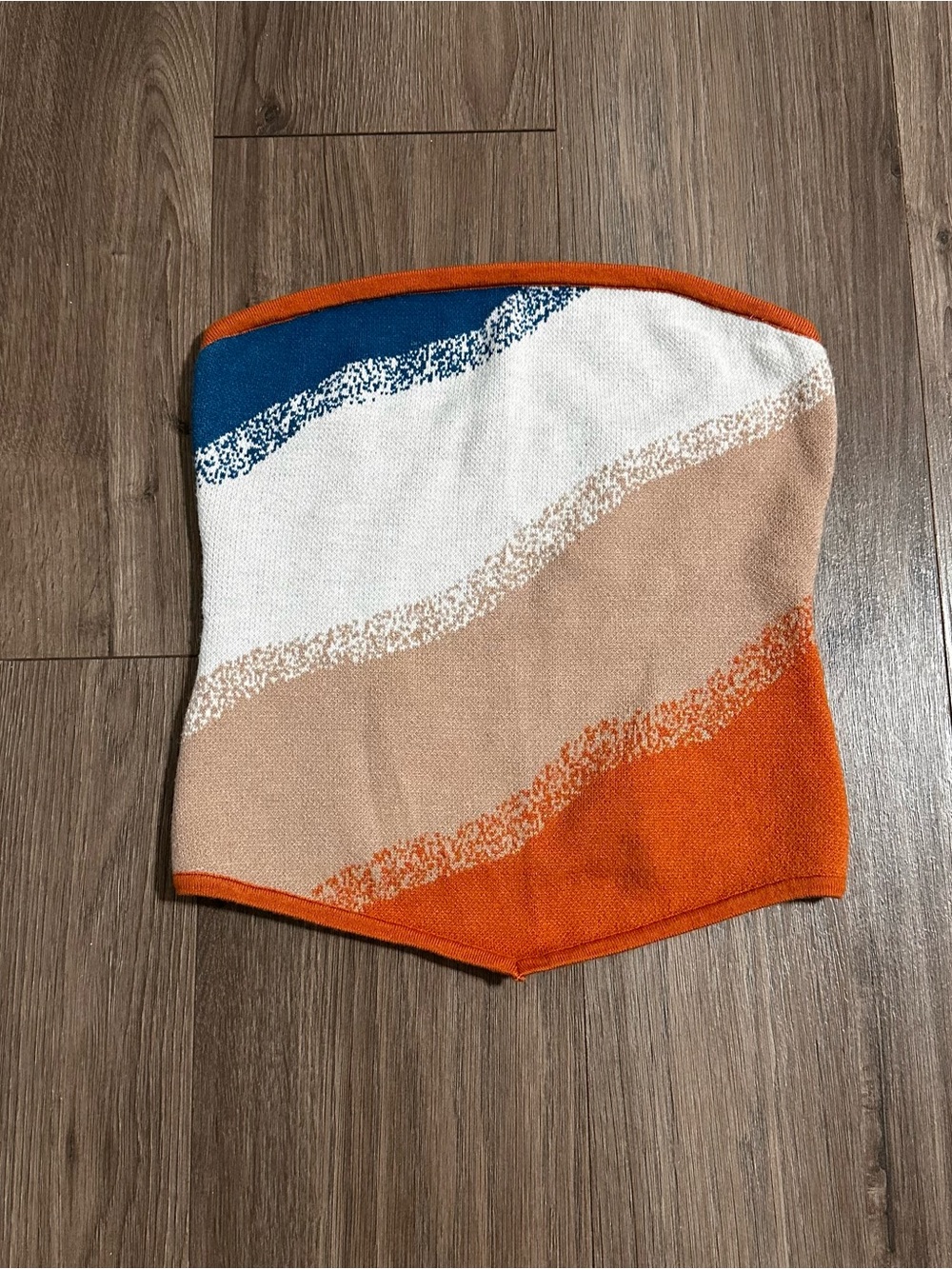 Bailey Women’s Knit Top Bandeau Blue Orange & Cream